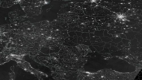 Imagini din satelit dezvăluie amploarea penelor de curent pe teritoriul Ucrainei