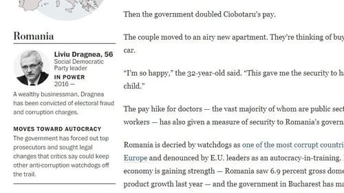 Washington Post: Noii autocrați din Estul Europei. Dragnea, alături de Viktor Orban și liderii din Polonia și Cehia