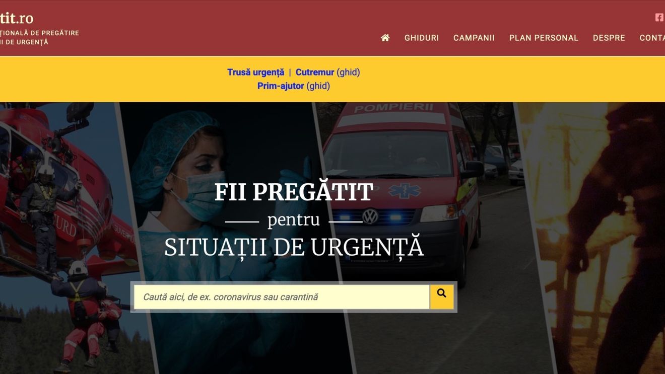 Platforma „fiipregătit.ro” trebuie afişată pe site-urile tuturor instituţiilor, a decis guvernul / Este sursa oficială de informare care îi învață pe cetățeni cum să se comporte în diferite situaţii de urgenţă sau dezastru