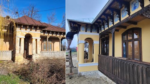 GALERIE FOTO Casă veche de aproape 100 de ani din sudul României, readusă la viață după ce urma să fie demolată ca să facă loc unei parcări: A fost reconstruită la 50 km distanță, lângă București