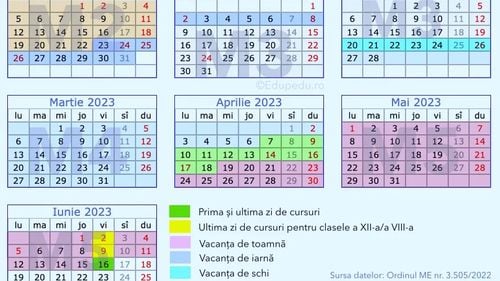 Calendarul anului școlar 2022-2023 pentru fiecare județ, în format printabil / Când începe școala în septembrie și cât durează Modulul 1