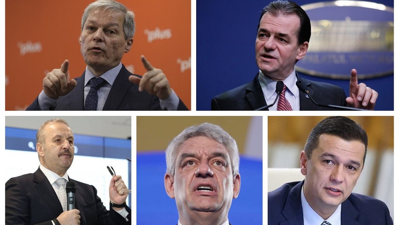 Bătălia premierilor la alegerile parlamentare 2020: Orban, Cioloș, Tudose, Grindeanu și Dâncu sunt candidații pentru postul de prim-ministru