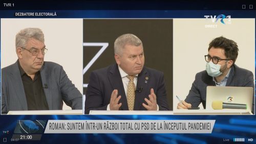 Dezbatere la TVR. Mihai Tudose (PSD): Care e diferența dintre o piață și un mall? Domle, mallul e penelist. Florin Roman (PNL): PSD urmărește suspendarea președintelui Iohannis după alegeri