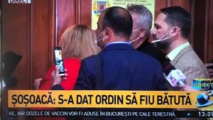 Comisia Juridică a Senatului i-a interzis accesul Dianei Șoșoacă pentru că refuză să poarte mască. Senatoarea forțează ușa cu piciorul și face scandal: Mi-a strivit picioru'