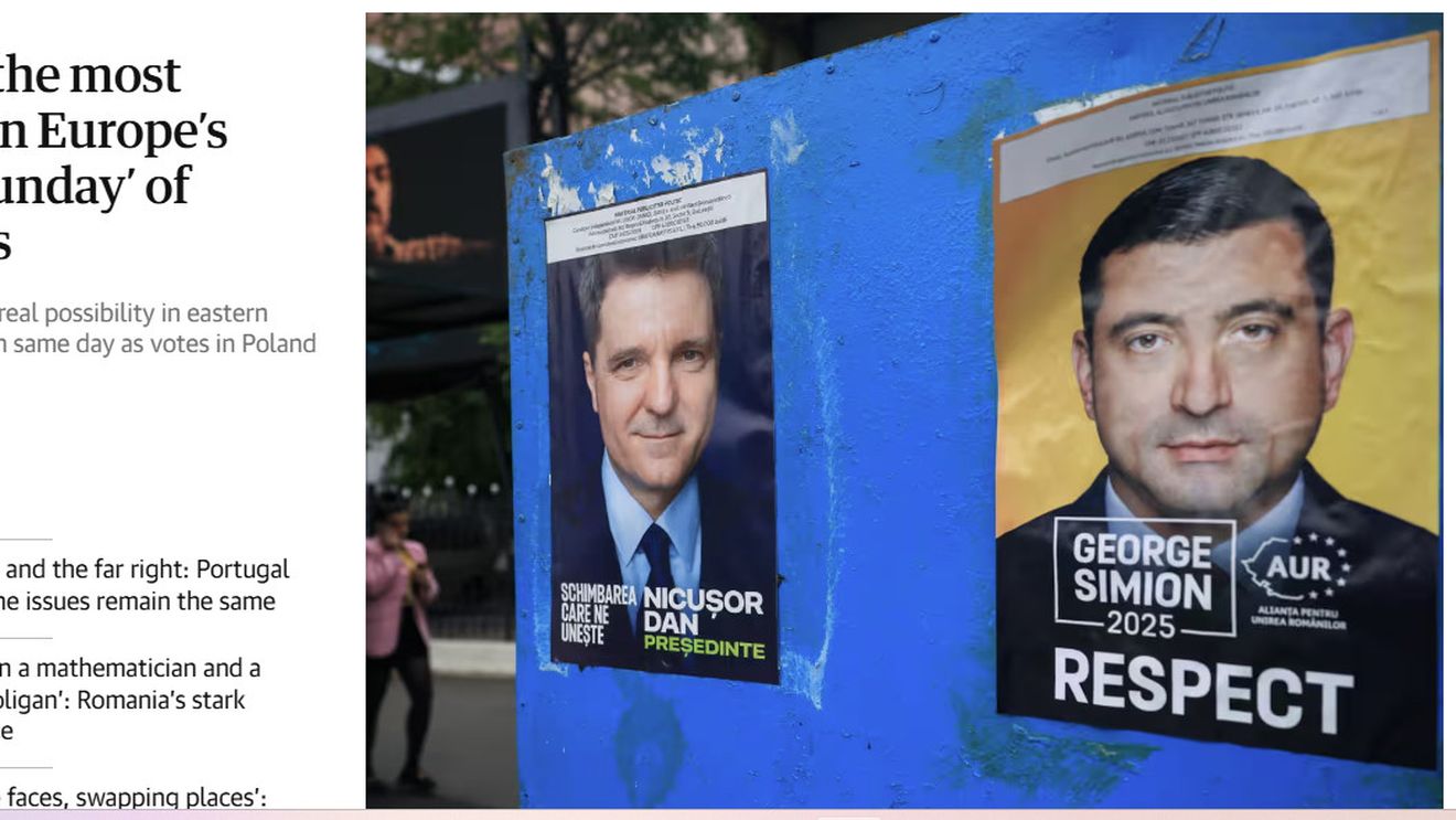 Prezidențialele din România, pe prima pagină în The Guardian: "Turul doi al alegerilor din România, cel mai crucial din „Super Duminica” electorală a Europei"