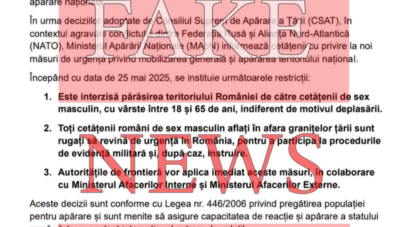 MApN dezminte dezinformări despre restricții pentru bărbați și retragerea militarilor americani: „Informații false menite să creeze panică”