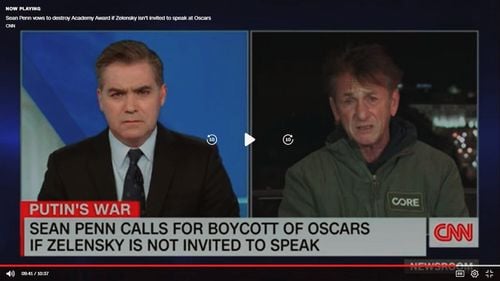 VIDEO Sean Penn spune că-și va distruge trofeele de la premiile Oscar dacă Zelenski nu va primi permisiunea de a vorbi la gală