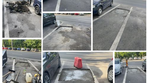 FOTO Alveole din care s-au extras copacii uscați de pe B-dul Tineretului din București sunt în curs de betonare și vor întregi locurile de parcare. De ce este un subiect sensibil pentru locuitorii zonei