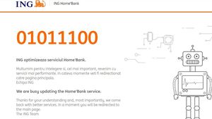 Platformele ING Home’Bank și ING Business nu pot fi accesate, compania lucrează la remedierea situației/ Tranzacțiile cu cardurile sunt disponibile