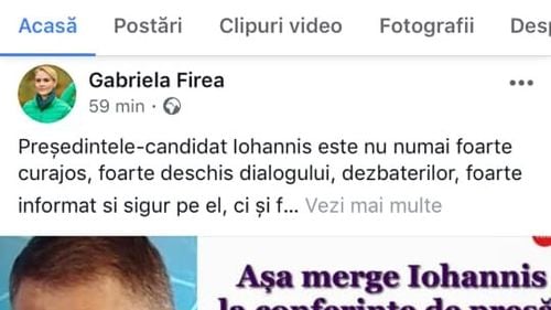 Gabriela Firea și-a șters postarea cu fake news-ul despre casca din urechea lui Klaus Iohannis. Postarea înregistrase sute de comentarii negative la adresa primarului