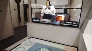 VIDEO | Gătit virtual, experiență inedită la Muzeul Etnografic din Sighetu Marmației / Vizitatorii „gătesc” pe o plită care e de fapt un ecran touch, ghidați de socăcițe
