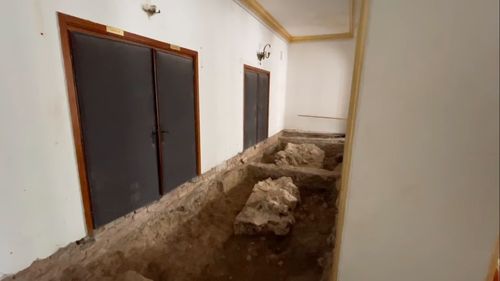 VIDEO Zidul cetății antice Tomis, descoperit în foaierul Teatrului de Stat Constanța, în timpul lucrărilor de reabilitare