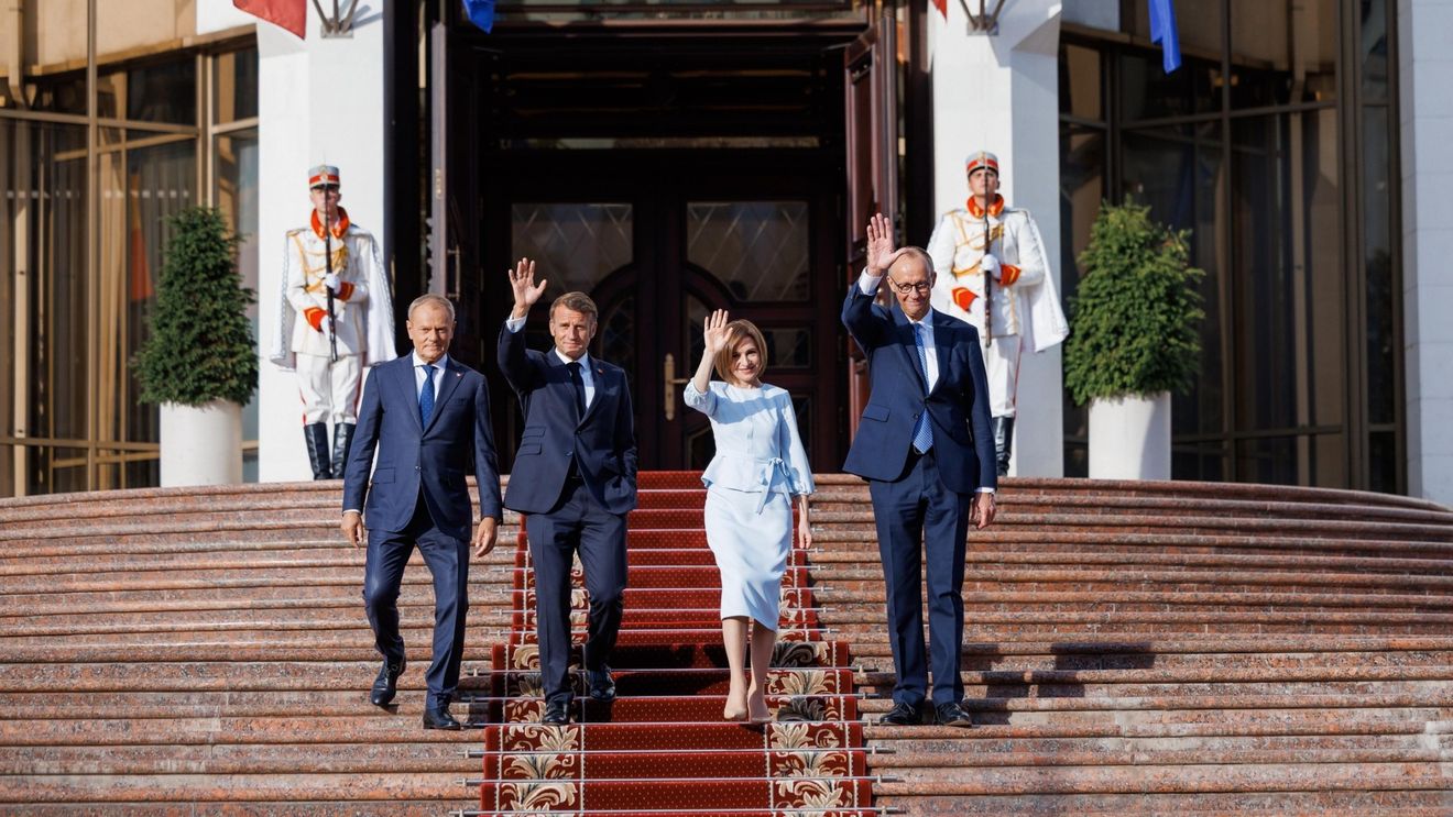 Merz, Macron şi Tusk şi-au exprimat sprijinul pentru aderarea R. Moldova la UE şi au promis solidaritate în faţa Rusiei / Cei trei lideri au fost prezenți la Chișinău, de Ziua Independenței Moldovei