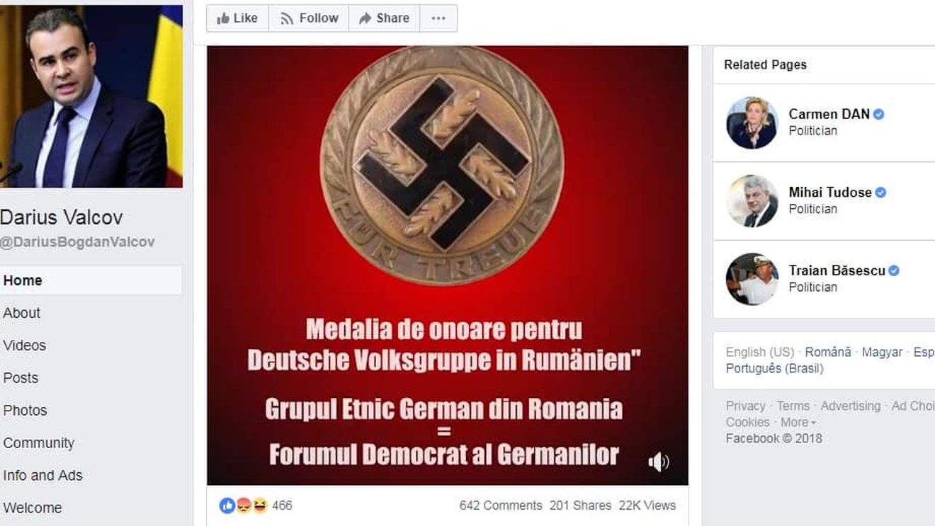 FDGR a câştigat definitiv procesul cu Darius Vâlcov care a sugerat, într-o postare pe Facebook, că formaţiunea este o organizaţie nazistă