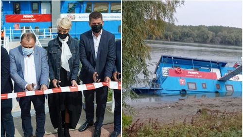 Pontonul la care Raluca Turcan a tăiat panglica alături de alte șase persoane, în urmă cu trei săptămâni, s-a scufundat parțial