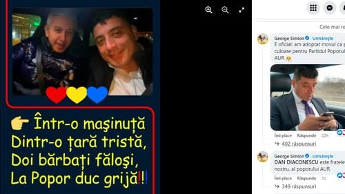 După Eugen Teodorovici, George Simion defilează și cu Dan Diaconescu: "Este fratele nostru, al poporului AUR"/ Diaconescu a avut o condamnare cu executare pentru șantaj