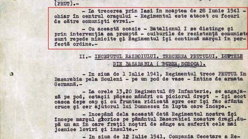 DOCUMENTE Institutul Elie Wiesel, despre divizia din care făcea parte veteranul decorat de Nicușor Dan, extrase din arhivă: ”Soldații intervin promt și deschid focul asupra jidanilor”