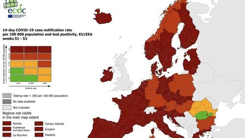 Zonele verzi ale României de pe harta COVID a Europei se extind, deși infectările au crescut în ritm accelerat de la începutul anului