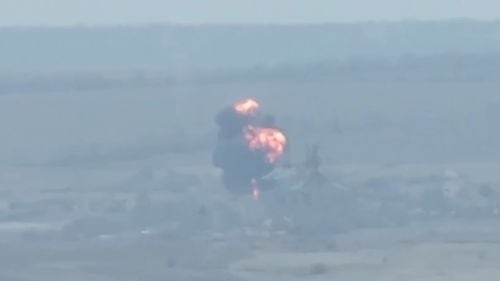 VIDEO Forțele armate ucrainene susțin că au doborât un bombardier rusesc Su-24 în apropiere de Bahmut