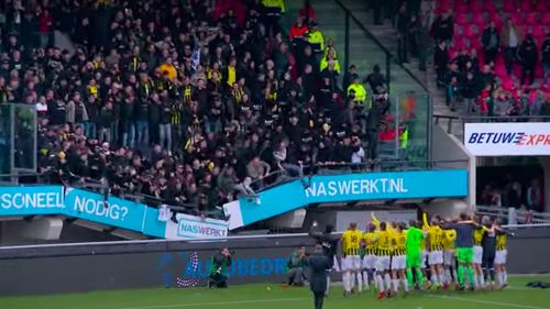 O tribună a stadionului echipei olandeze NEC s-a prăbușit, astfel că obiectivul a fost complet închis