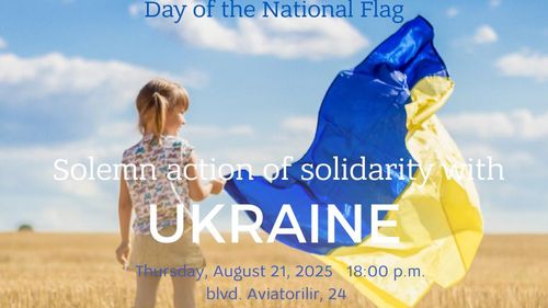 Ziua Independenței Ucrainei, acțiune de solidaritate în piața de lângă Ambasadă, în București