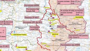 Hărțile rusești prezentate de Ministerul rus al Apărării par să arate retrageri rapide în estul și sudul Ucrainei