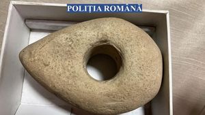 Artefact de la începutul epocii bronzului, vechi de peste 6000 de ani, pe care un buzoian voia să îl vândă pe internet cu 3000 de euro, a fost confiscat de polițiști și predat Muzeului Județean