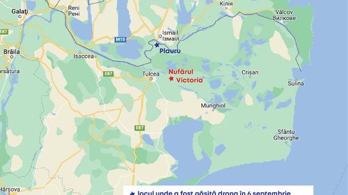 Debris that could be from a new drone crash in Romania discovered in the area of Nufărul and Victoria / The site is 20 km inland from Ismail