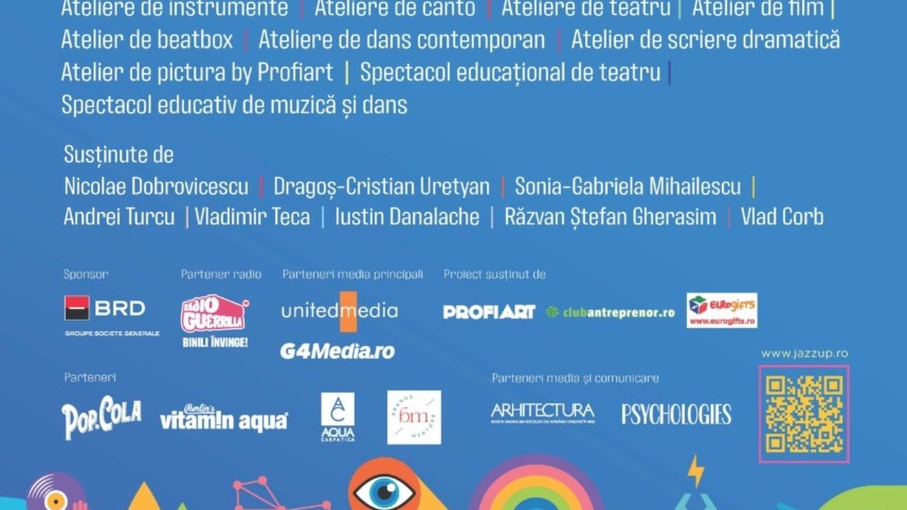 32 de ateliere. 2 zile. Parcul Liniei. “JazzUp Young 2.0.” - proiectul cultural educațional dedicat copiilor cu vârste între 5 și 14 ani (Parteneriat)