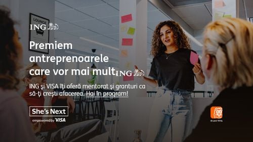 Știm că îți dorești mai mult pentru tine și afacerea ta. Și suntem pregătiți să te ajutăm să obții tot ce ți-ai propus. Intră în programul She’s Next de la ING și Visa și concentrează-te pe ce contează cu adevărat: afacerea ta (P)