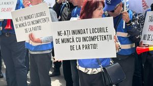 FOTO VIDEO: Protest la Administraţia Naţională „Apele Române" / Aproximativ 200 de persoane protestează față de reorganizarea instituției, neacordarea unor drepturi salariale și politizarea funcțiilor de conducere