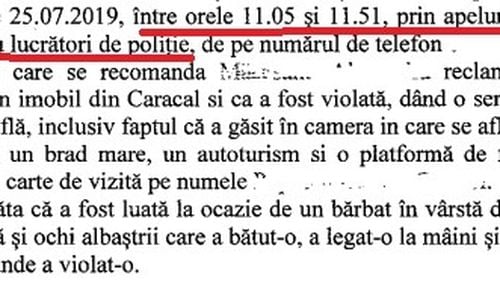 Polițiștii din Caracal au sunat-o de două ori pe Alexandra pentru a-i cere informații suplimentare despre locul în care era sechestrată - motivarea Tribunalului Dolj și raportul intern al MAI