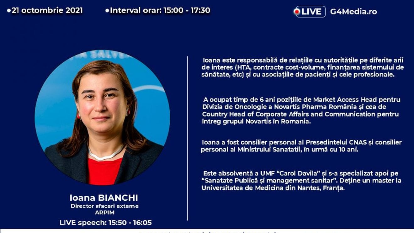 VIDEO Ioana Bianchi (ARPIM): Există noi politici și strategii la nivel european pentru care nu suntem pregătiți. Vorbim de strategii europene, dar nu știm cu cine să interacționăm la Ministerul Sănătății