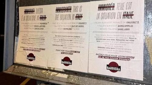 Afișe în 3 limbi la centrul de primire a migranților din Torino: "Întoarceți-vă acasă"