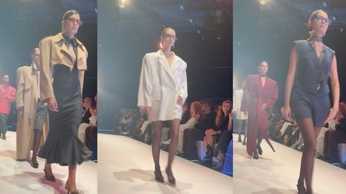 Caravasili propune la Romanian Fashion Week o colecție geometrică, cu siluete sculpturale și accente masculine