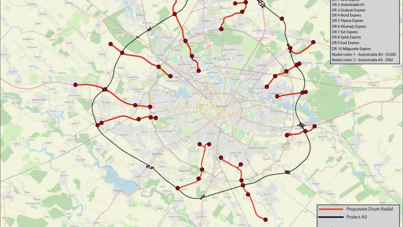 Primul Drum Expres din proiectul „Orbital București”: S-a lansat licitația pentru proiectarea Drumului Expres 1 Vest, legătura între bulevardul Timișoara, Domnești și Autostrada A0 (9 km)