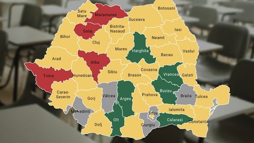 HARTA Cum se deschid școlile în marile orașe din România. Bucureștiul și majoritatea reședințelor de județ sunt în galben. Patru mari municipii rămân în roșu, iar șase în verde / Orașele aflate la limită