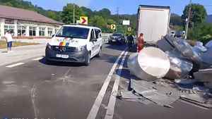 VIDEO | Trafic blocat în Vâlcea, pe Valea Oltului, după ce un TIR s-a răsturnat în urma unui accident cu o mașină