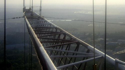 Turn de televiziune din centrul Ucrainei, distrus de un tir de rachete rusești