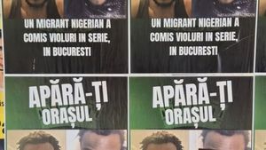 Afișe anti-migranți „Apără-ți orașul” în București: mesaje xenofobe în centrul Capitalei exploatează un caz de violență sexuală pentru a promova ura împotriva străinilor / UPDATE Reacția Poliției Capitalei