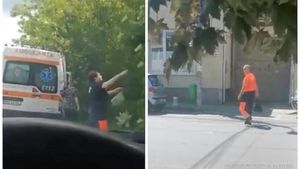 O angajată a Ambulanței Bihor, filmată când culegea flori de soc cu pacientul în salvare / Un ambulanțier, surprins la cumpărături / ”A oprit să ia ceva de mâncare pentru pacientul din mașină”